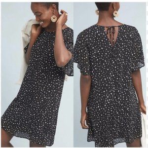 Anthropologie Cloth & Stone Black Sweetheart Flutter Tunic Dress
